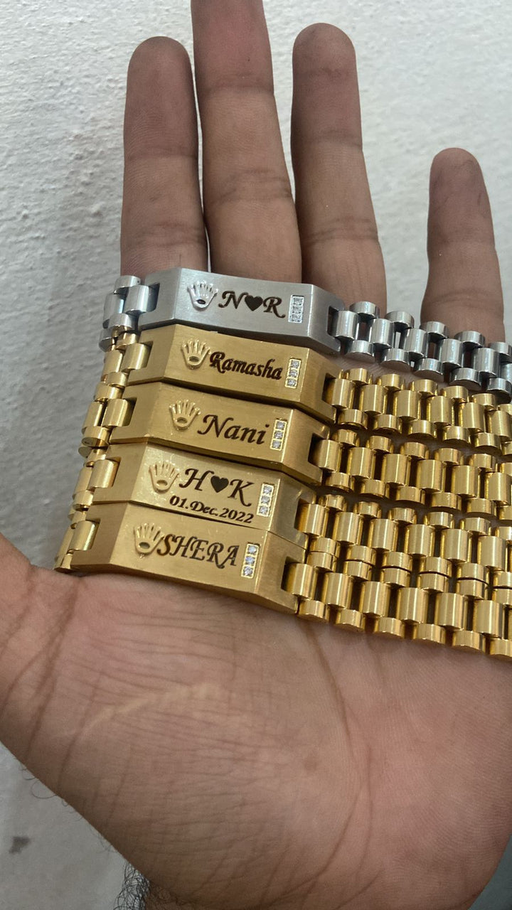 Personalized Engraved Name Bracelet - Durable Stainless Steel Custom Jewelry Gift