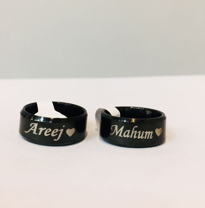 Custom Engraved Name Ring with Emojis - High Quality Metal Jewelry