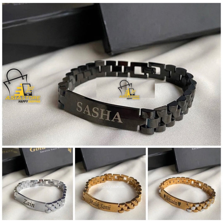 Custom Engraved Stainless Steel Name Bracelet: Personalized, Durable, Elegant, Unisex Gift