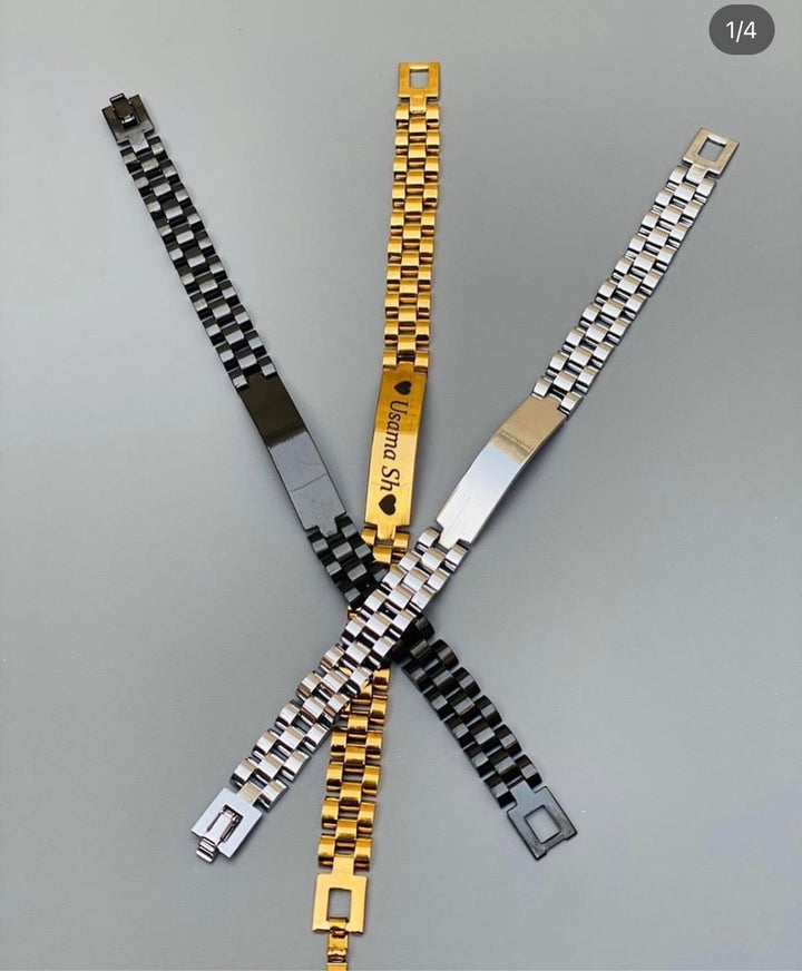Custom Engraved Stainless Steel Name Bracelet: Personalized, Durable, Elegant, Unisex Gift
