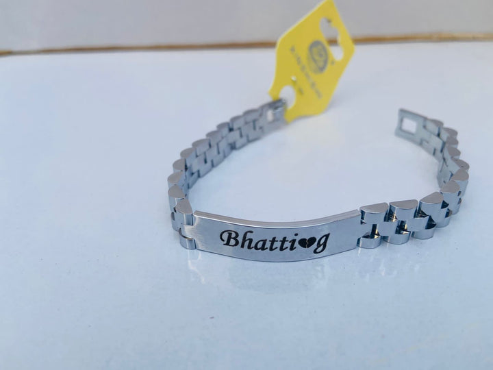 Custom Engraved Stainless Steel Name Bracelet: Personalized, Durable, Elegant, Unisex Gift