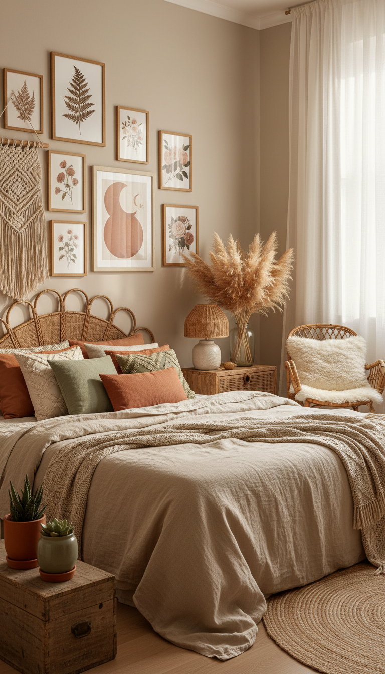 10 Boho Earthy Wall Art Ideas for Your Dream Bedroom